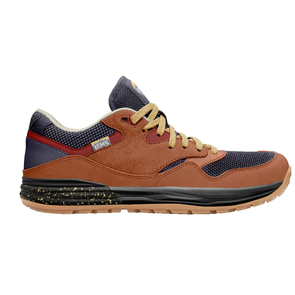 Lems Trailhead Sequoia Mountain to Town Navy Brown Leather Sneakers size 11